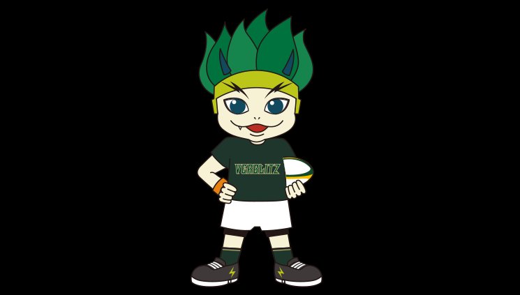 トヨタヴェルブリッツのマスコットキャラクター：辺留武 雷牙（べるぶ らいが）